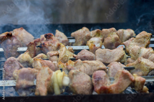 meat on coals