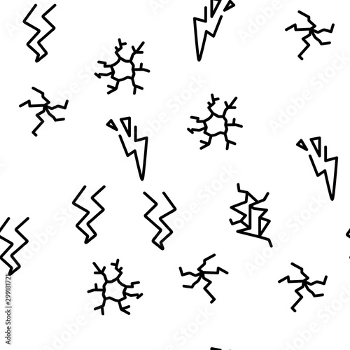 Crack Things Vector Seamless Pattern Thin Line Illustration