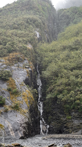 Franz Josef Glacier and valley floor  Westland  South Island  New Zealand