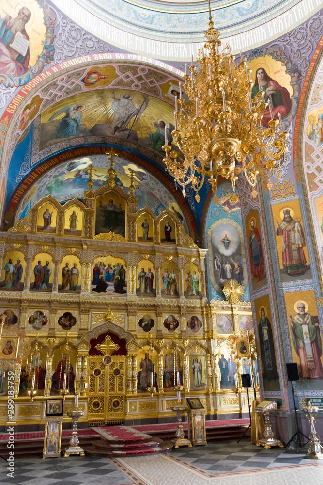 Iconostasis of the upper hall of the Transfiguration Cathedral of the Valaam monastery