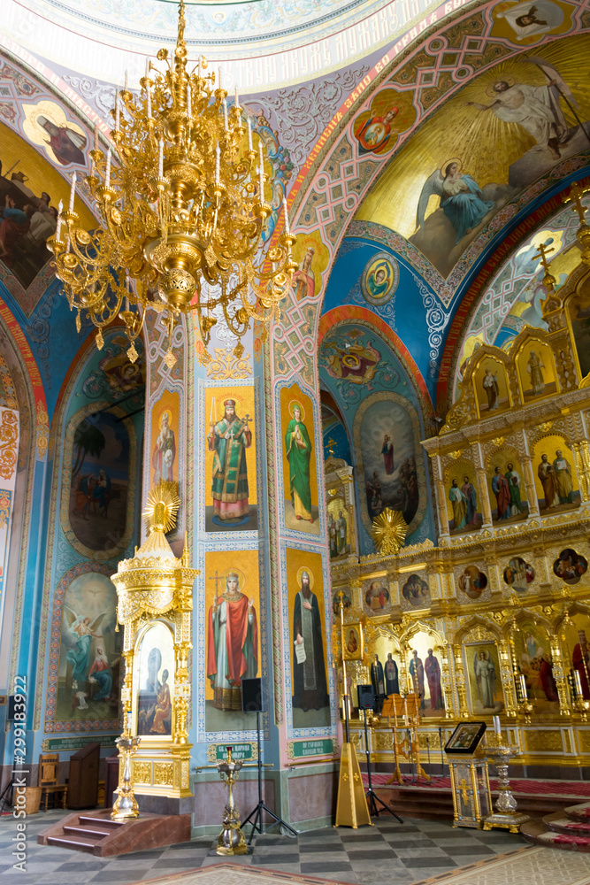 Interior elements of the upper hall of the Transfiguration Cathedral of ...