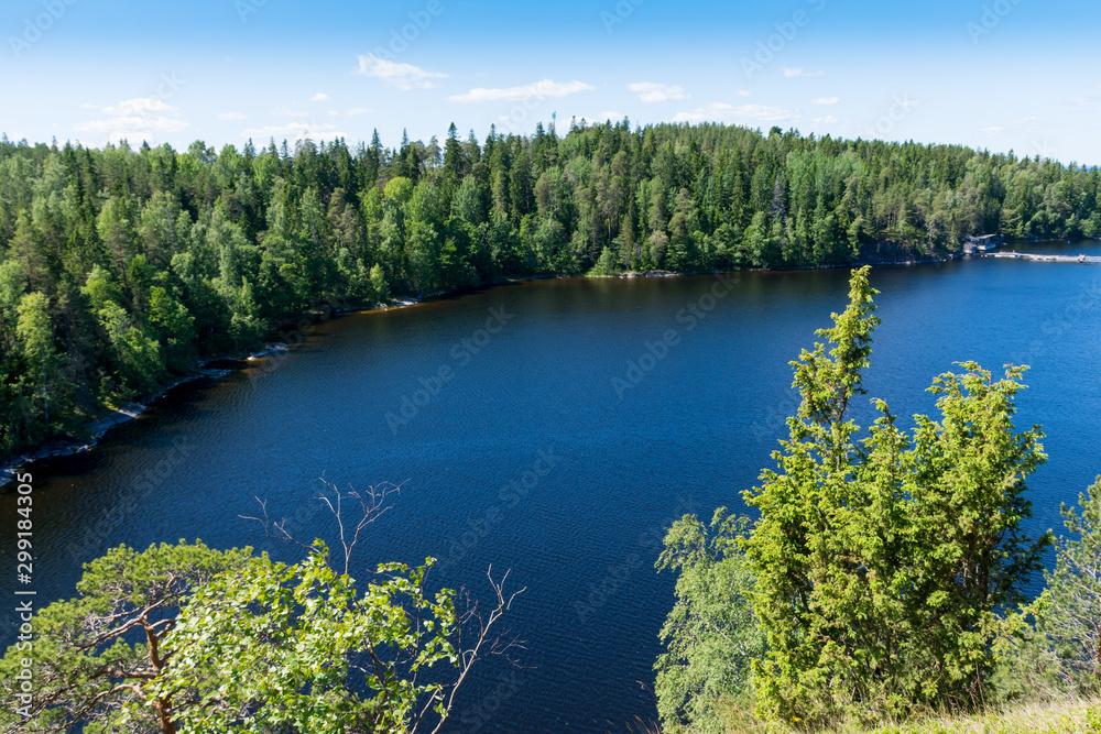 Coast of the island of Valaam on Ladoga lake
