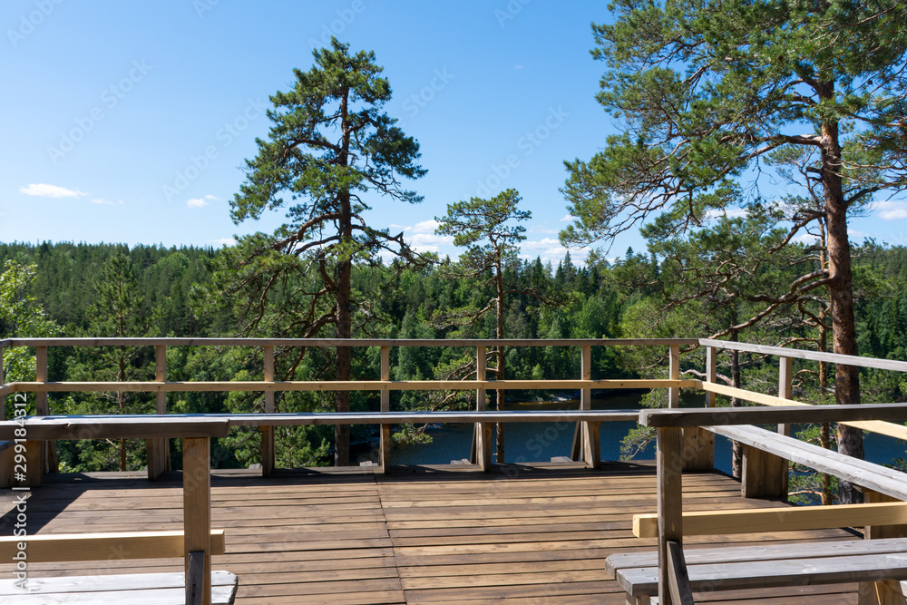 Observation deck on mount Eleon on the island of Valaam Observation deck on mount Eleon on the island of Valaam