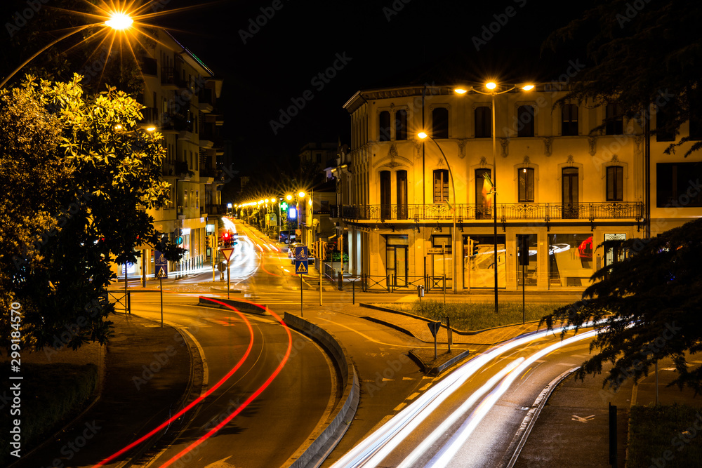 Crossroad at night