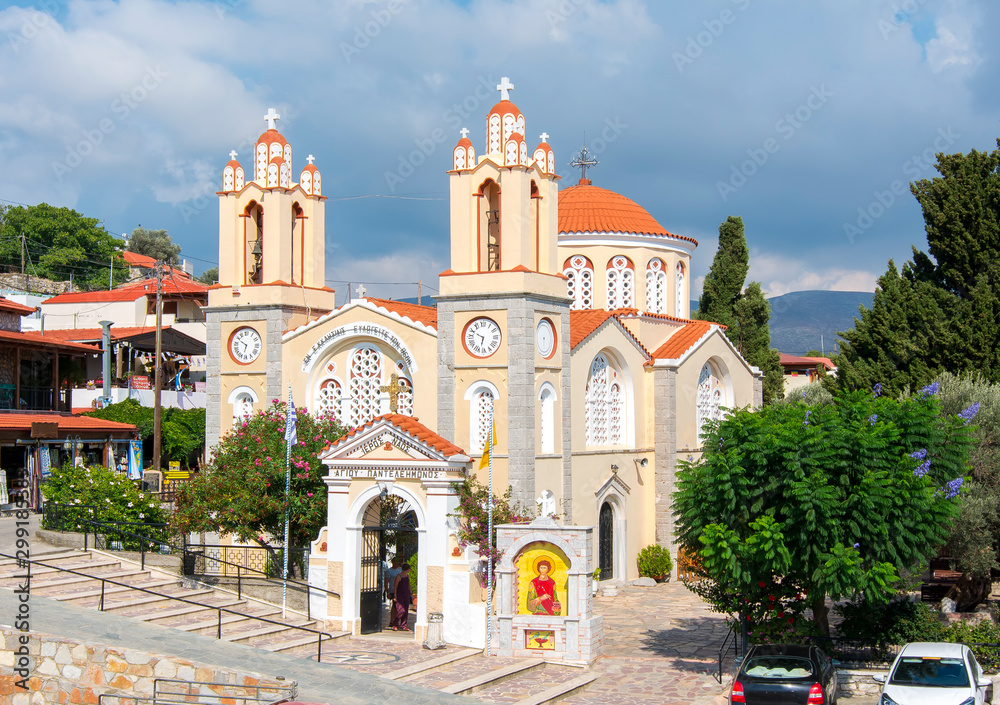 Obraz premium Church of St. Panteleimon in Siana, Rhodes island, Greece