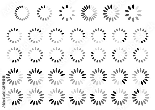 Set of web page loading status icons. Load progress bar icons
