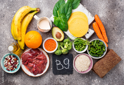 Cuadro en lienzo Natural sources of vitamin B9