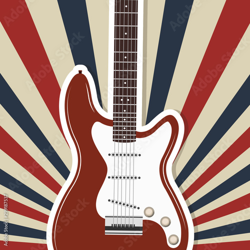 poster with electric guitar instrument