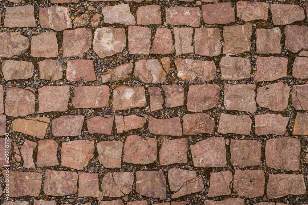 Old pavement on the street of Prague
