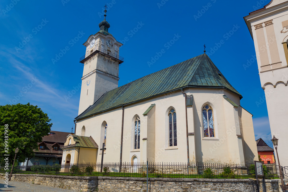 Church of St. Juraj  outside.  Old town Spisska Sobota . Poprad city. Slovakia.