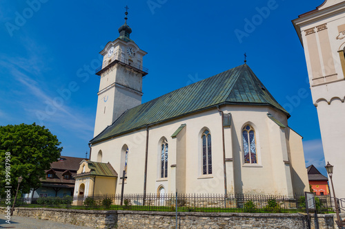 Church of St. Juraj outside. Old town Spisska Sobota . Poprad city. Slovakia.