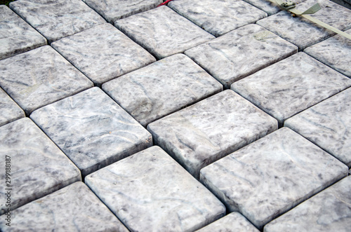 Concrete tile texture. City pavement background. Abstract stone brick pattern. Street sidewalk texture.