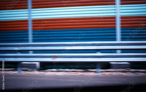 Highway border limiter in motion abstract background