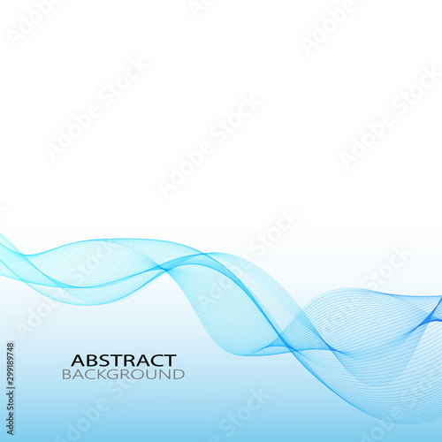 Blue horizontal elegant wave on an abstract background. Design element