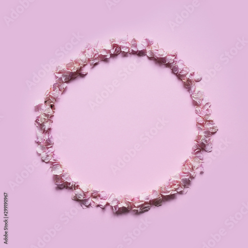 Beautiful round frame from alower petals.