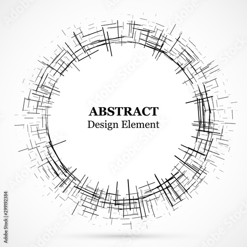 Abstract circular element.Set of circular crisscrosses.Assymetric radial elem...