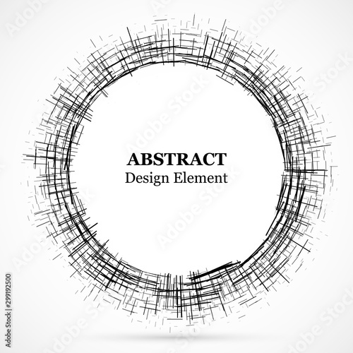 Abstract circular element.Set of circular crisscrosses.Assymetric radial elem...