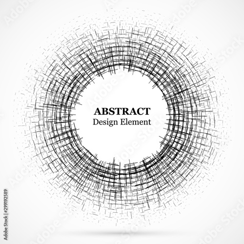 Abstract circular element.Set of circular crisscrosses.Assymetric radial elem...