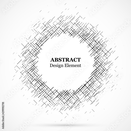Abstract circular element.Set of circular crisscrosses.Assymetric radial elem...