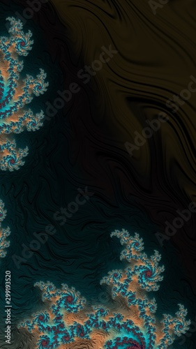 Artfully 3D rendering fractal  fanciful abstract illustration and colorful designed pattern