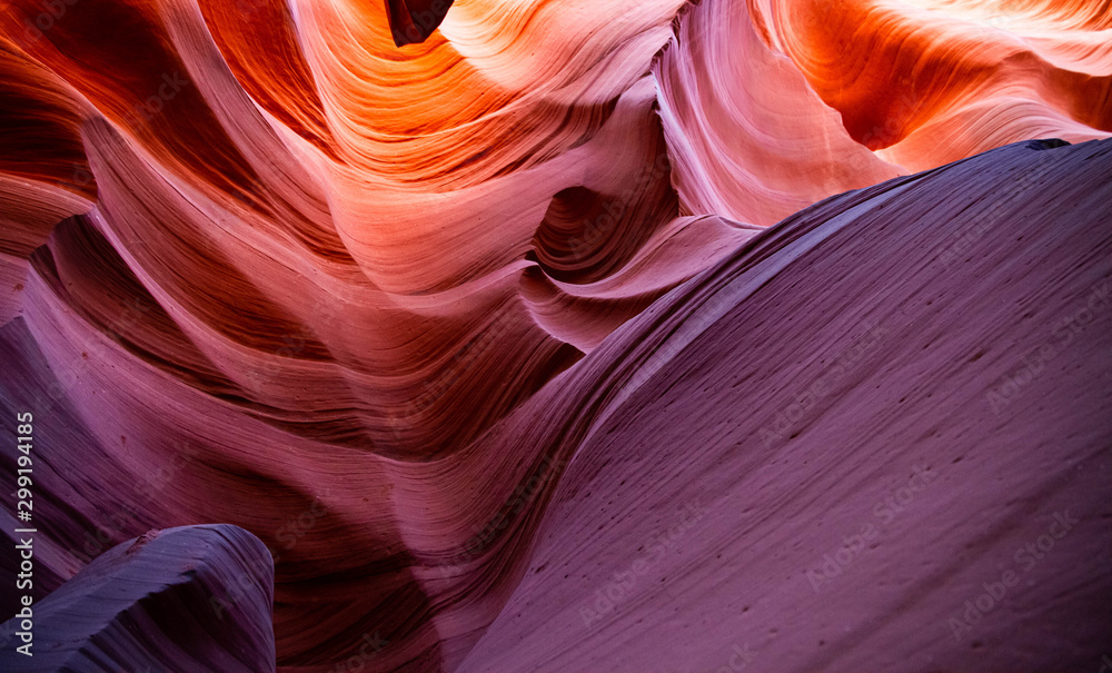 Antelope Canyon in the Navajo Reservation near Page, Arizona, USA. Summer Light.