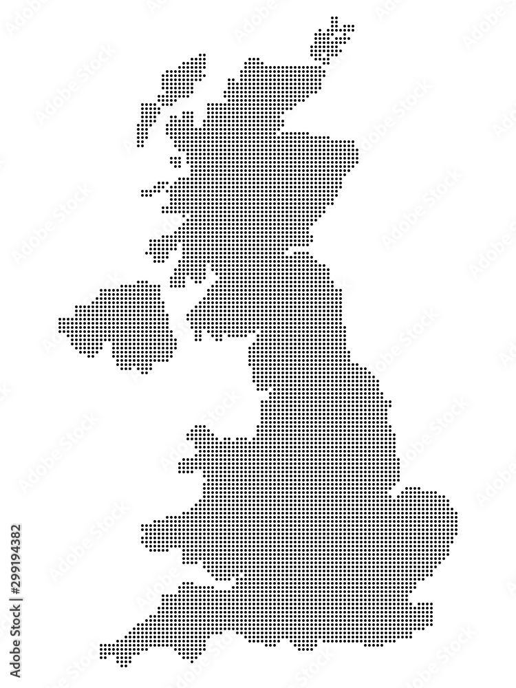 Halftone United Kingdom Map Vector