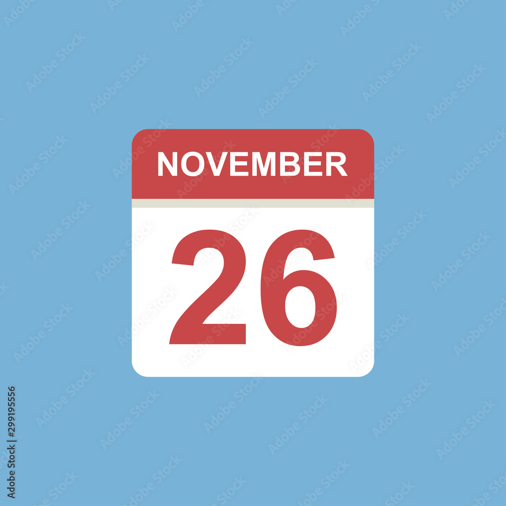 calendar - November 26 icon illustration isolated vector sign symbol calendar - November 26 icon illustration isolated vector sign symbol