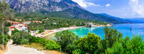 Beautiful Samos island, picturesque Limnionas bay. Greece