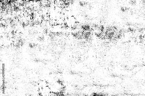 Grunge black and white. Abstract monochrome background. Vector pattern of scratches, chips, scuffs. Vintage worn surface. Old wall texture