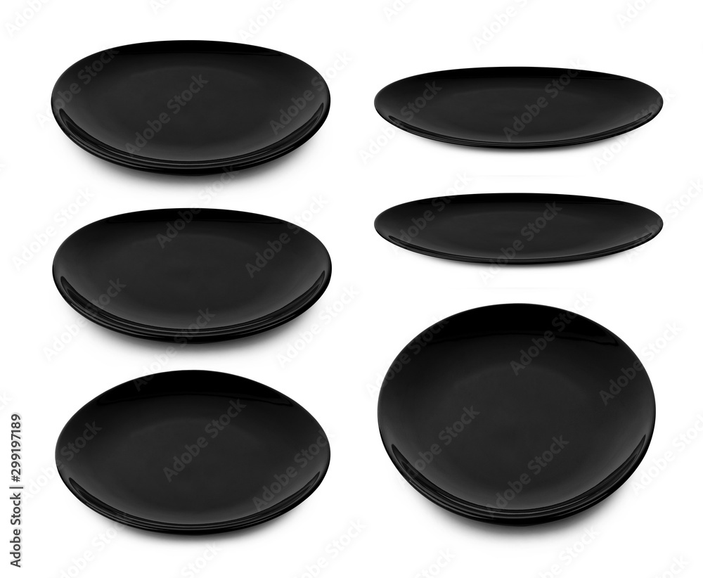 set of plate on white background set of plate on white background