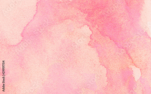 Aquarelle painted magenta watercolor canvas for splash design, invitation background, vintage template. Subtle light pink color ink effect shades gradient on textured paper.