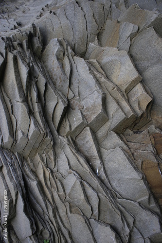 Textura de paredes rocosas de montañas en Islandia 