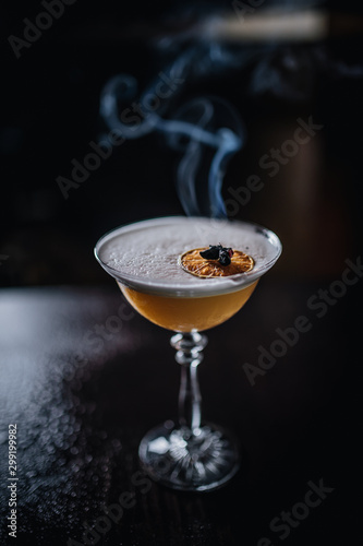coctail with smoke on the table