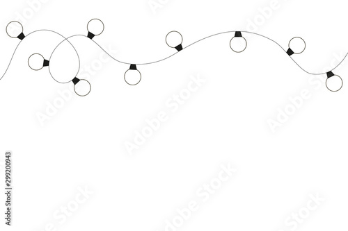 Christmas lights icon flat style.