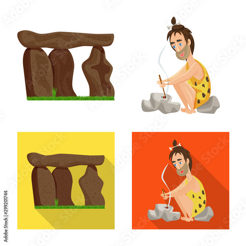 Vector design of evolution and prehistory sign. Set of evolution and development vector icon for stock.