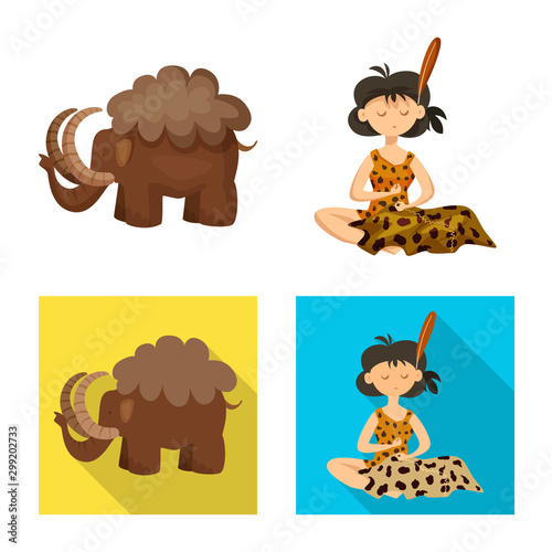 Vector illustration of evolution and prehistory symbol. Collection of evolution and development vector icon for stock.