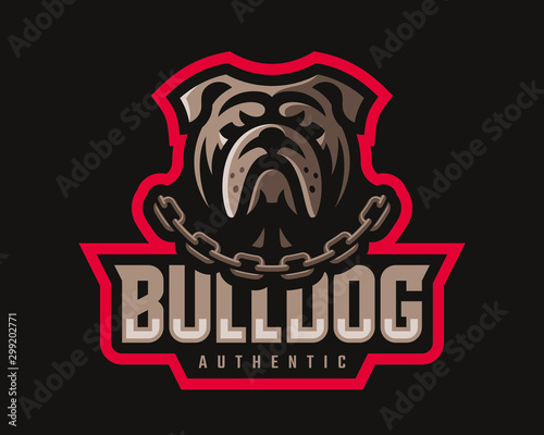 Bulldog modern logo. Dog design emblem template for a sport and eSport team.