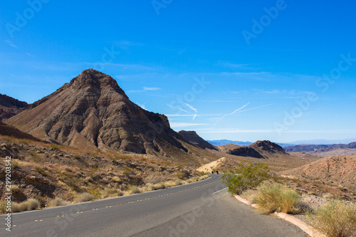 Motorcycles on Lakeshore Road in Lake Mead National Recreation Area in Nevada