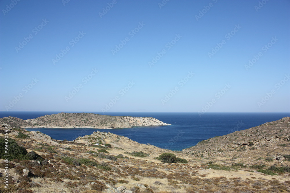 Ios, picturesque island with beautiful cycladic architecture, Aegean sea, Greece