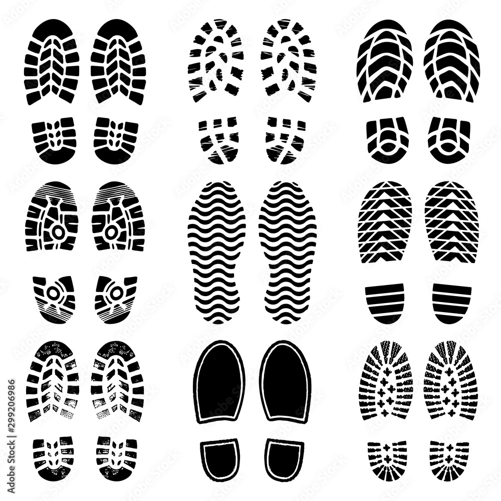 SHOE FOOT PRINT VECTOR SET Stock Vector Adobe Stock