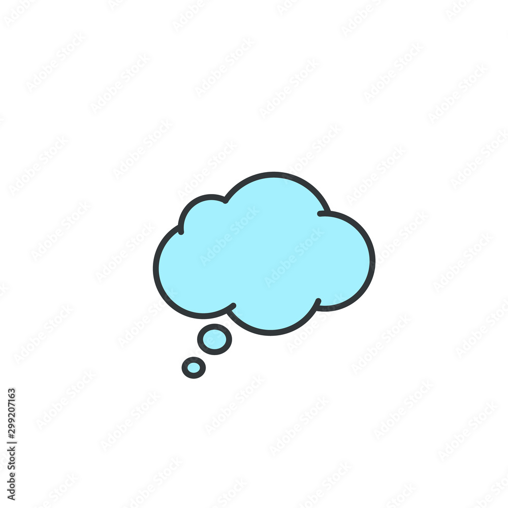 Think Speech Bubble icon, Vector color isolated sign