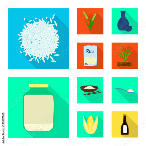 Isolated object of raw and agricultural logo. Set of raw and ecological stock symbol for web.