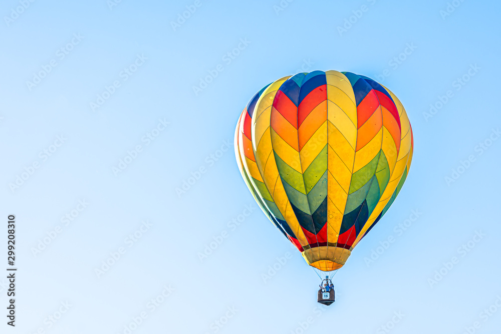 Fototapeta premium Balloon with blue sky background launch at festival in North Carolina,USA.