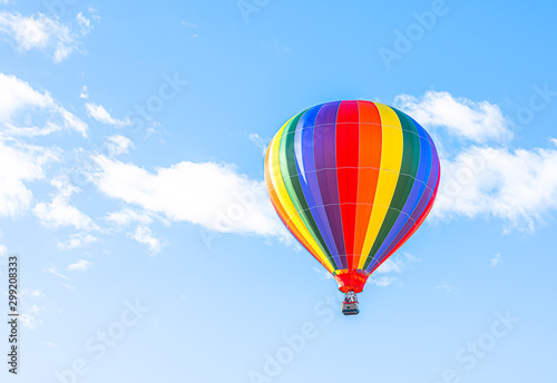 Balloon with blue sky background launch at festival in North Carolina,USA.