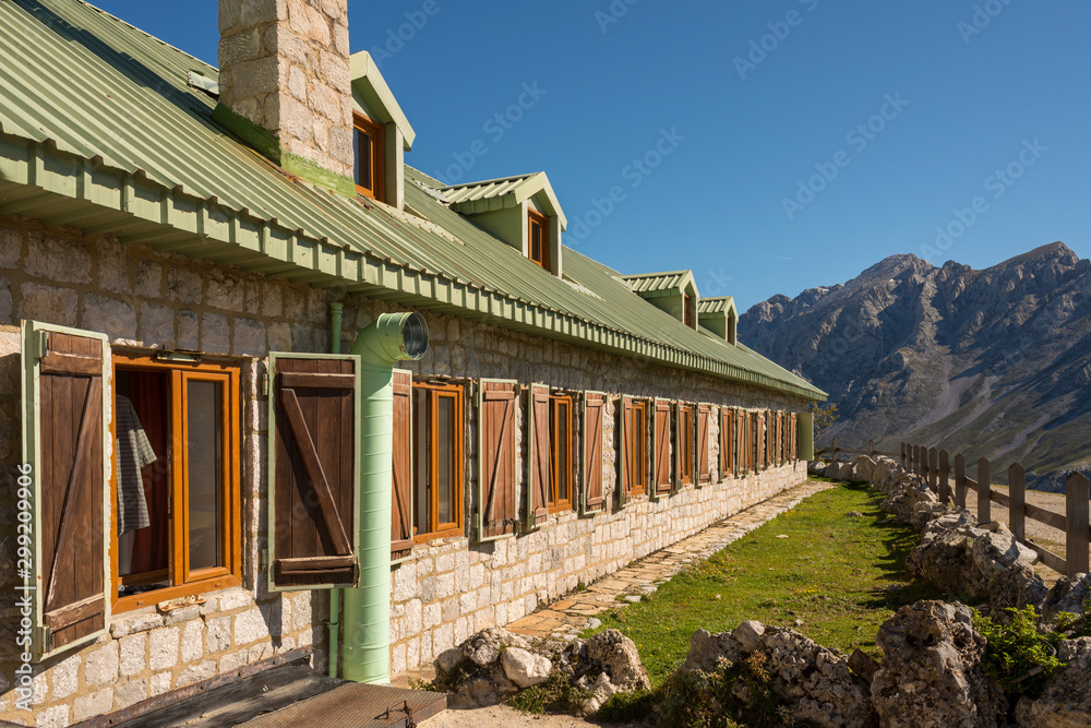 mountain hostel in the peaks of europe