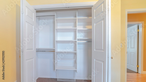 Panorama Open interior built in closet or wardrobe