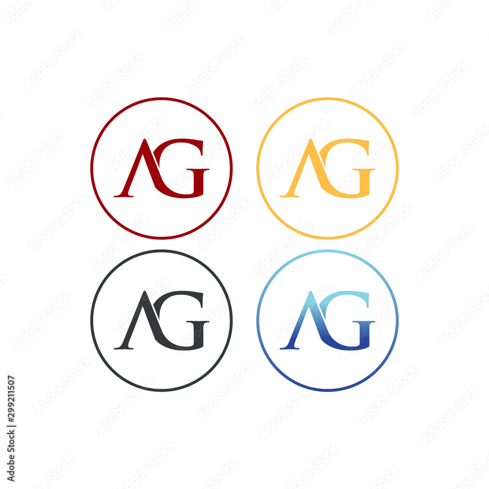 letter A and G incircle logo SET vector letter A and G incircle logo SET vector