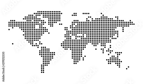Political Dotted World Map Vector isolated Illustration