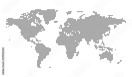 Political Dotted World Map Vector isolated Illustration