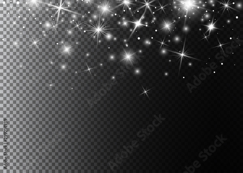 Falling Snow Overlay Background. Snowfall Winter Christmas Background. Vector Illustration.